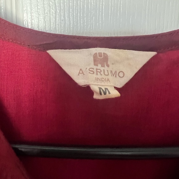 Deep red anarkali set - Picture 10 of 13